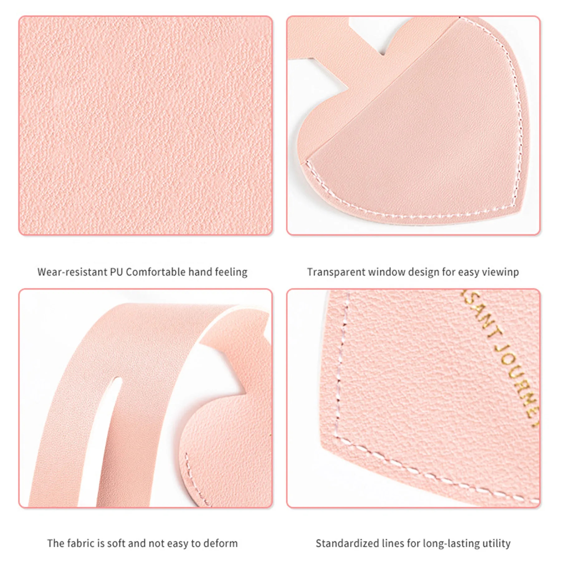 Heart Shaped PU Leather Luggage Bag Tags 3