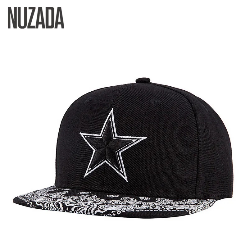 Embroidered Five-Pointed Star Snapback Baseball Cap 1
