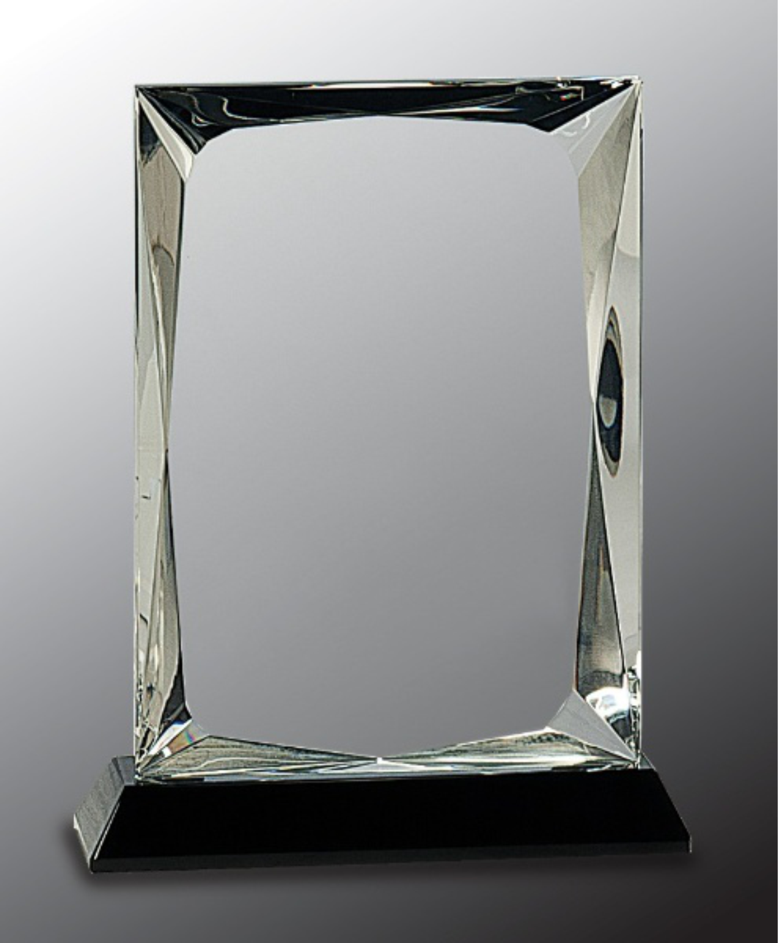 7" Clear Crystal Rectangle Award on Black Base 3