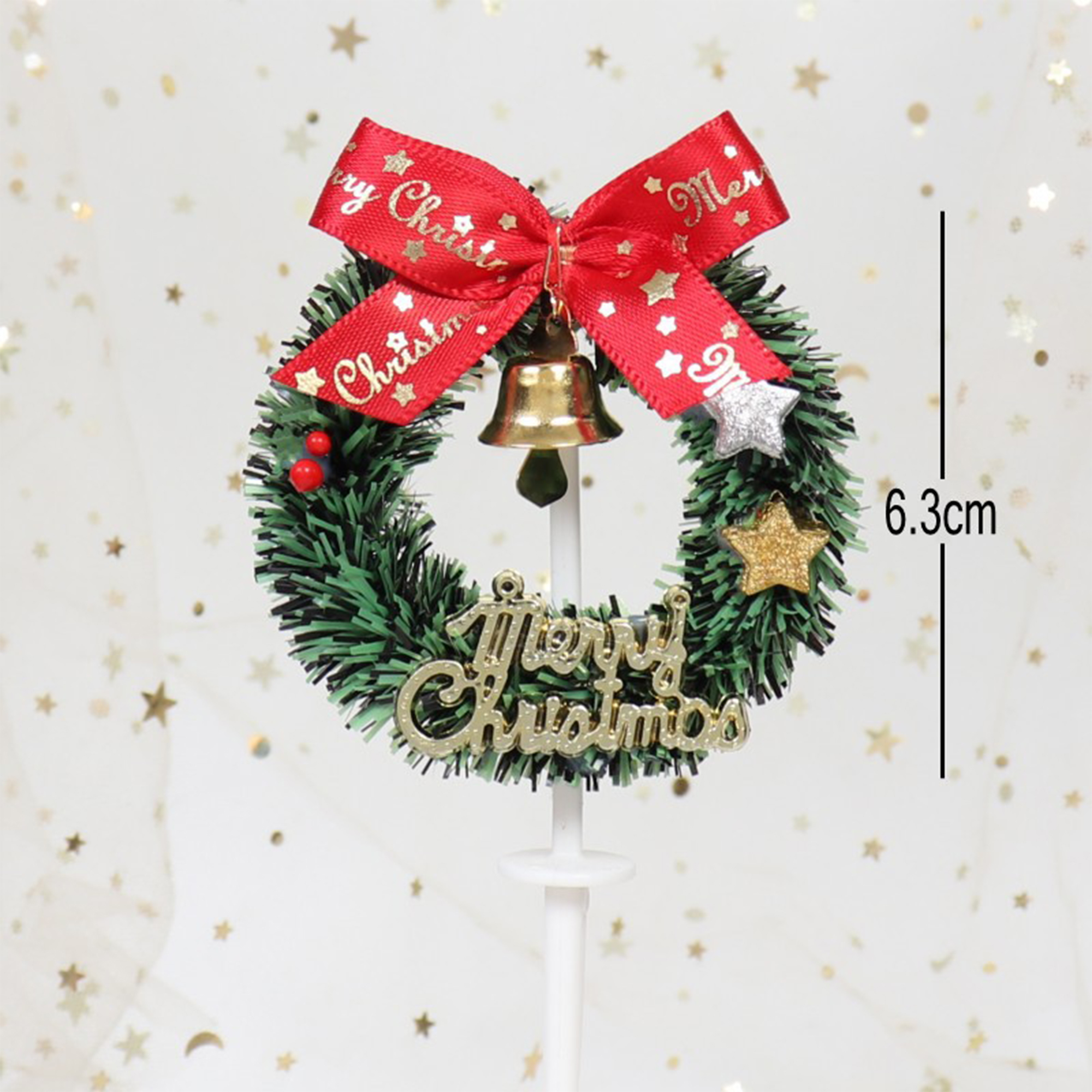 Christmas Wreath Cake Toppers with Bells 2