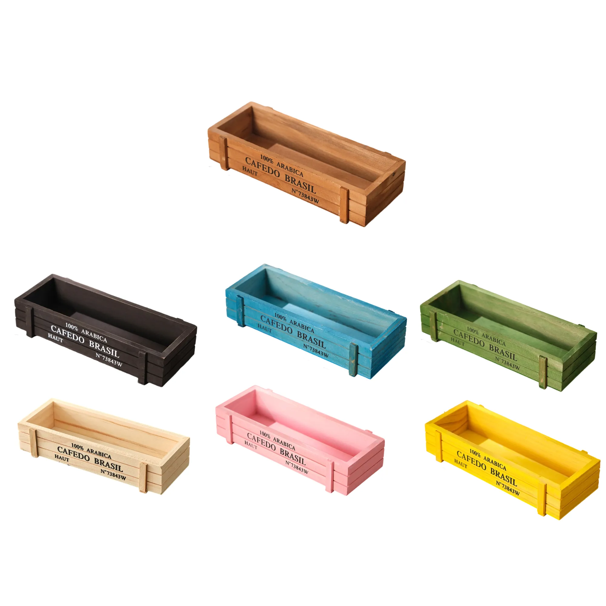 Wooden Rectangular Flower Pots 2