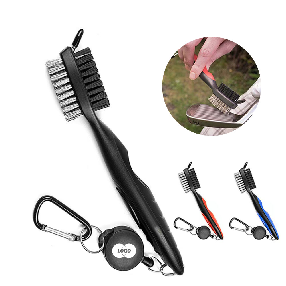 Golf Club Cleaning Brush with Retractable Clip 1