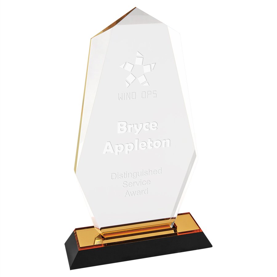 5" x 9" Gold Octagon Point Impress Acrylic Award