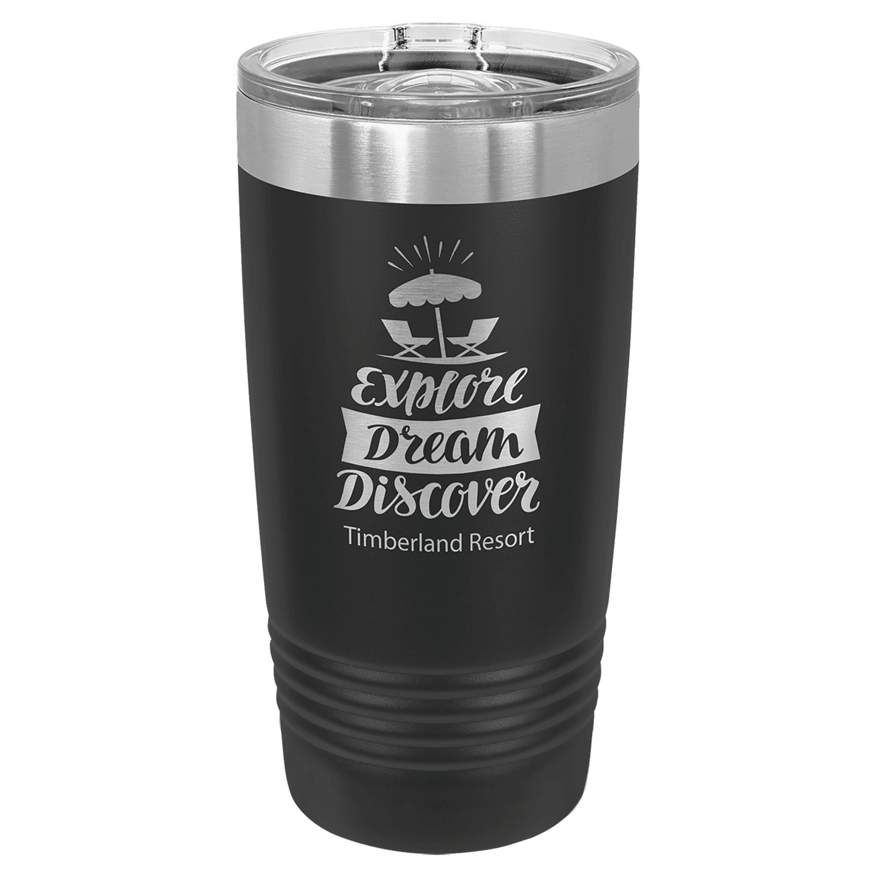 20 oz. Black Laser Engraved Polar Camel Ringneck Tumblers w/Slider Lid 1