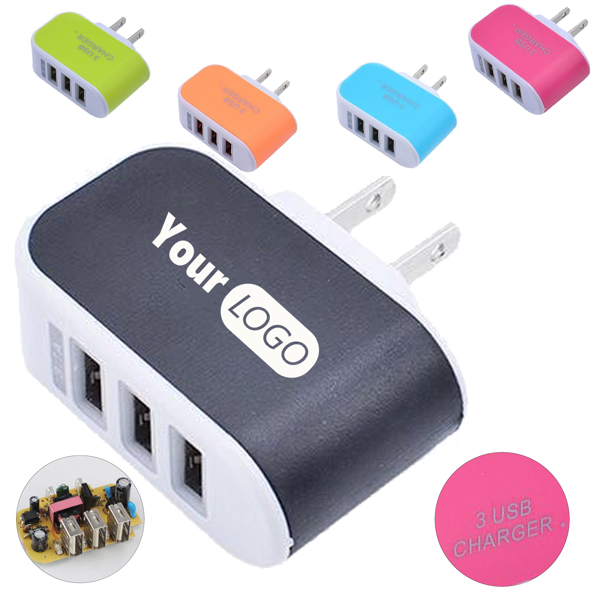 Triple USB Port Portable Smart Phone Charger 5