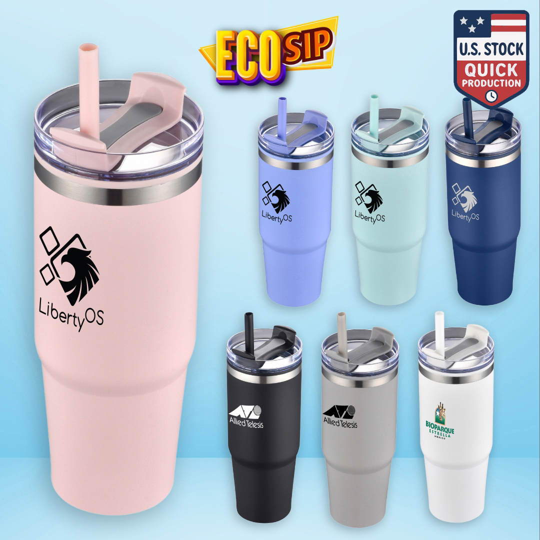 EcoSip 30oz Stainless Steel Outer Tumbler with PP Inner & Straw 2