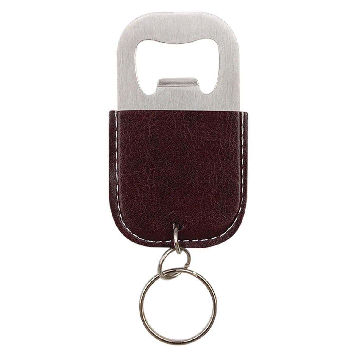Portable PU Leather Bottle Opener Keychain for Drinks 2