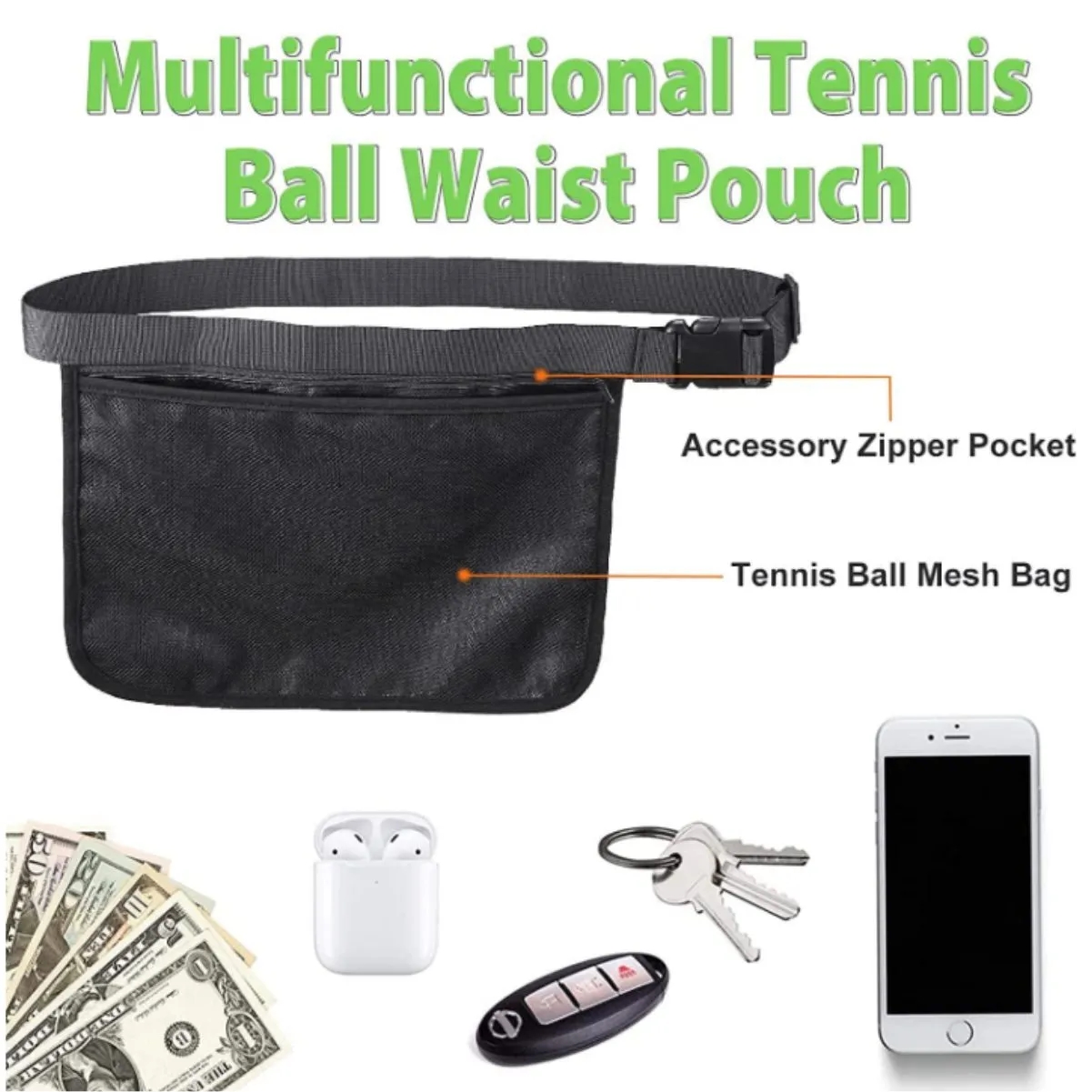Waist Ball Training Pouch For Pickleball And Tennis 5