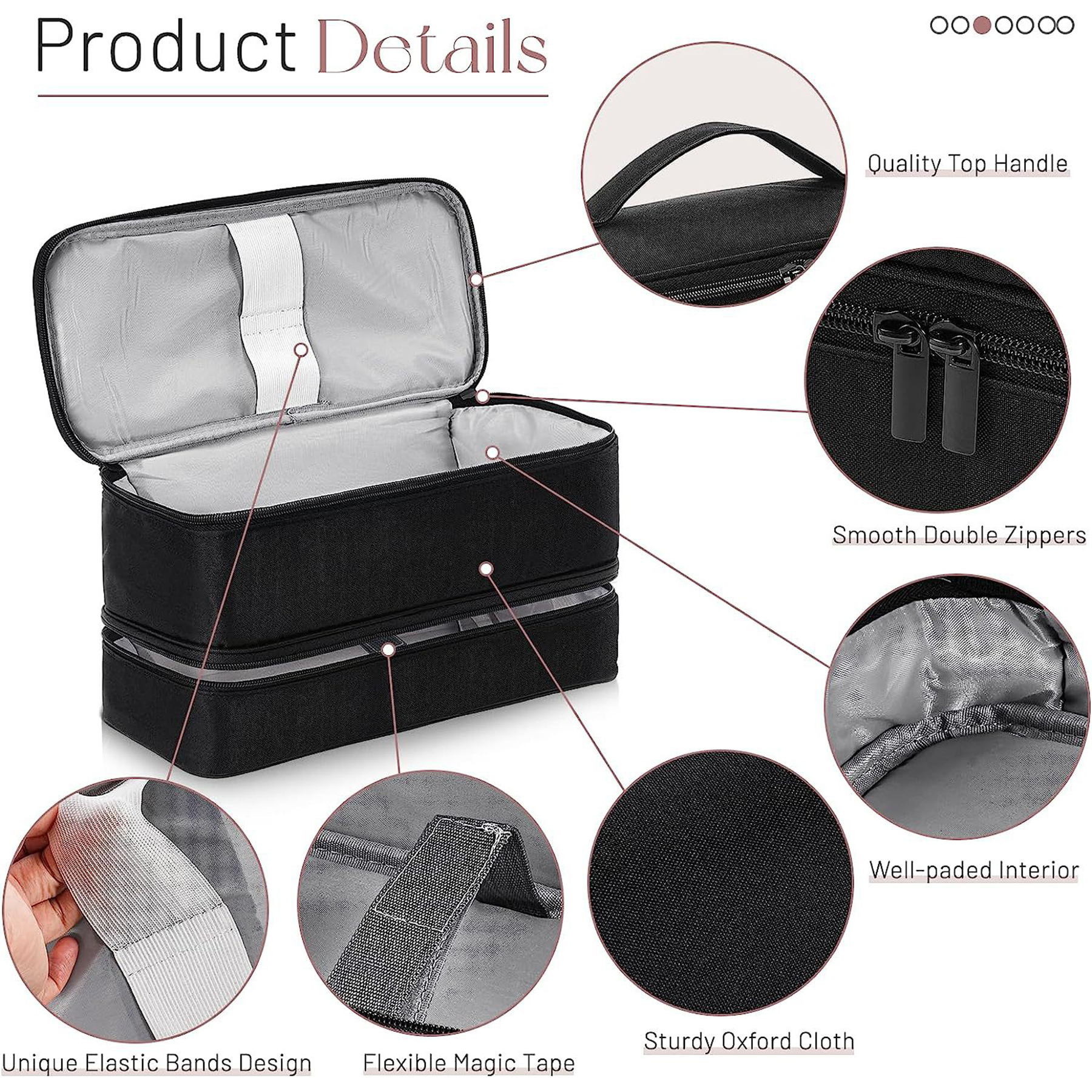 Double Suitcase Curly Hair Stick Storage Bag 3