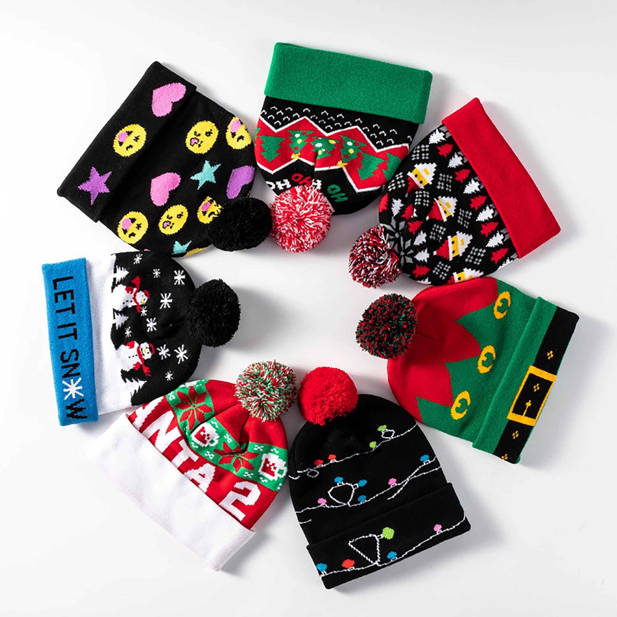 Knitted jacquard hat thickening 3