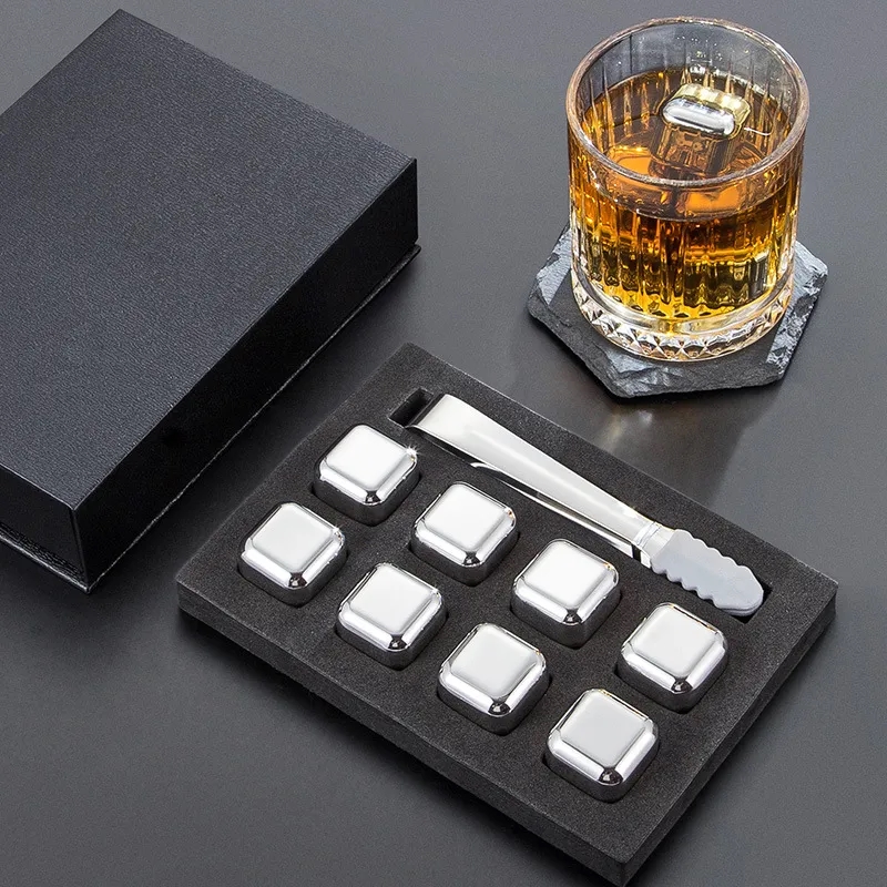 8 Pack Stainless Steel Whiskey Chilling Rocks 3