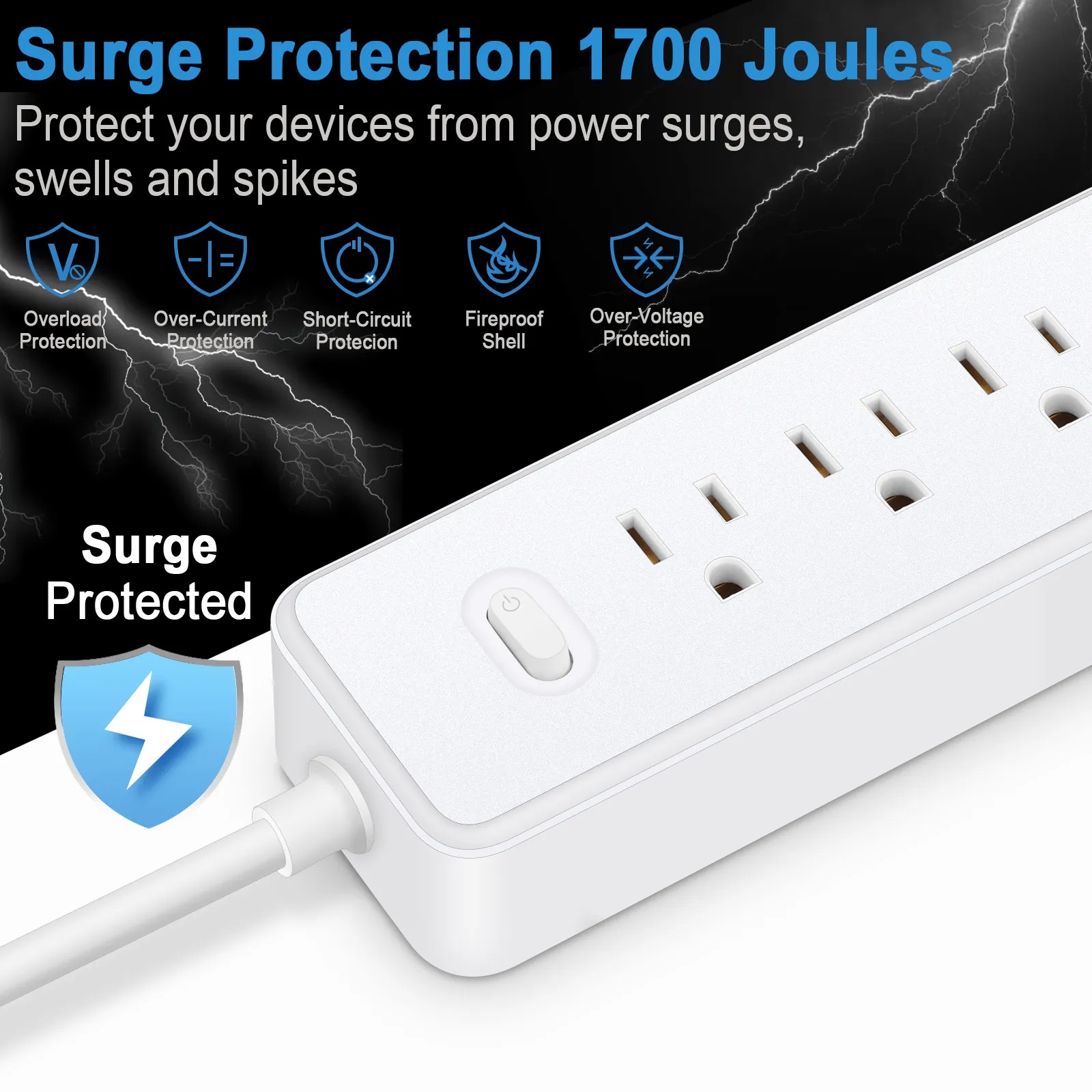 Surge Protector Power Strip for Home/Office 8