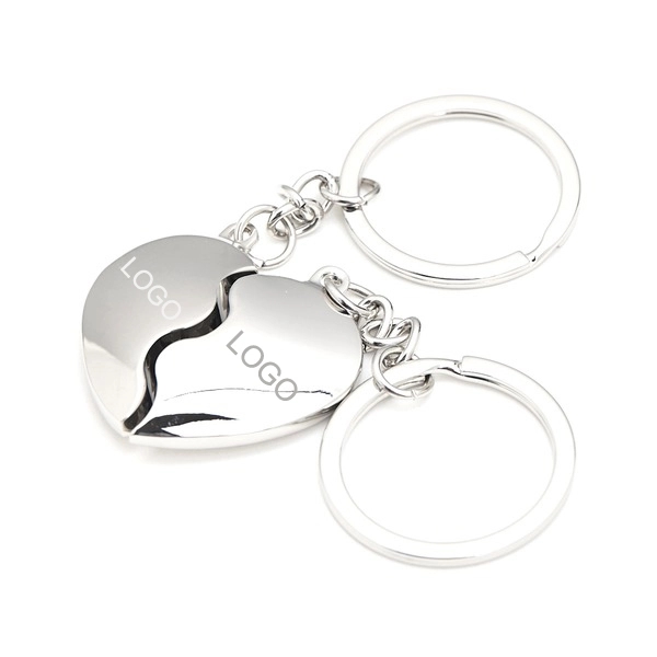 Personalized "Split Heart" Zinc Alloy Keychains 3