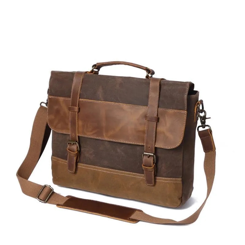 Canvas Leather Computer Laptop Bag 4
