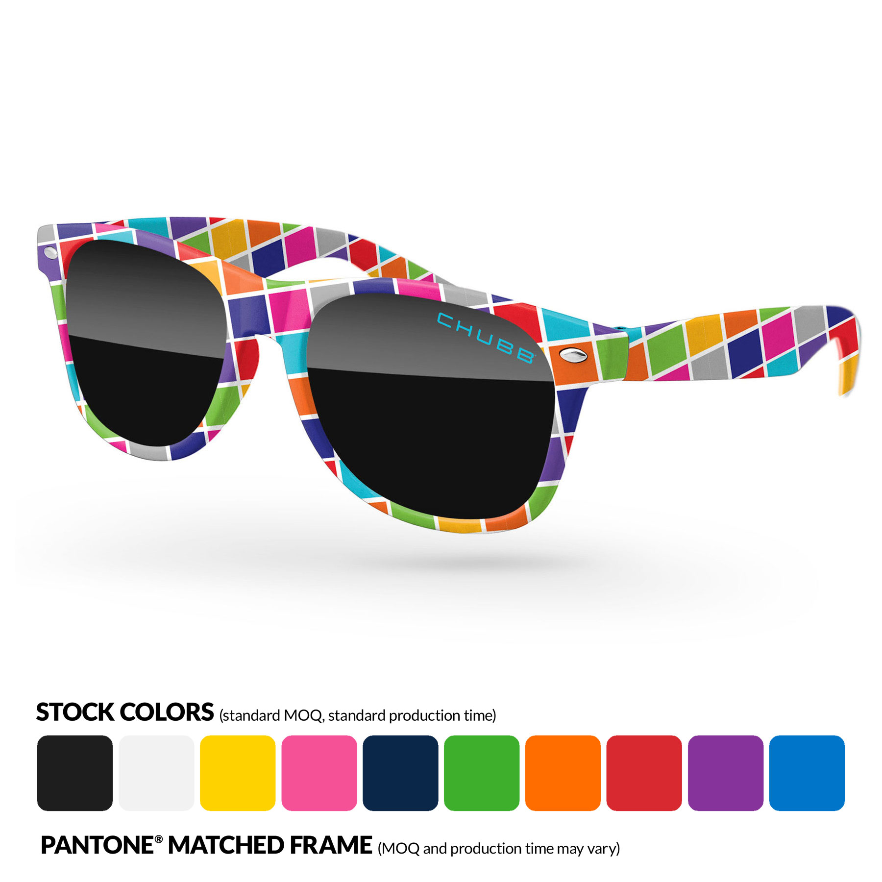 Retro Sunglasses w/ Lens Imprint & Full Color Front Frame Sublimation Wrap 6