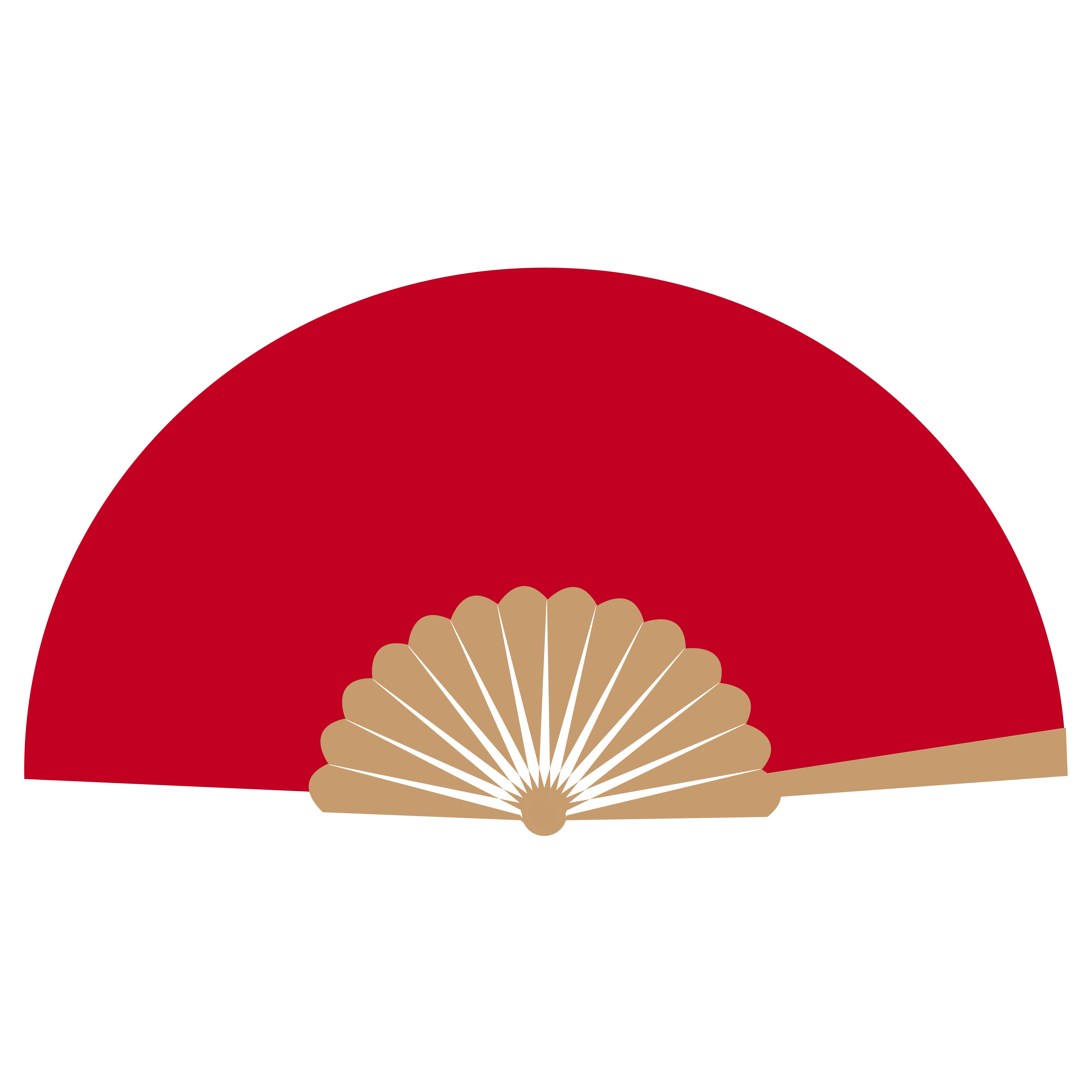 Fancy Bamboo Hand Fan - Full Color 10