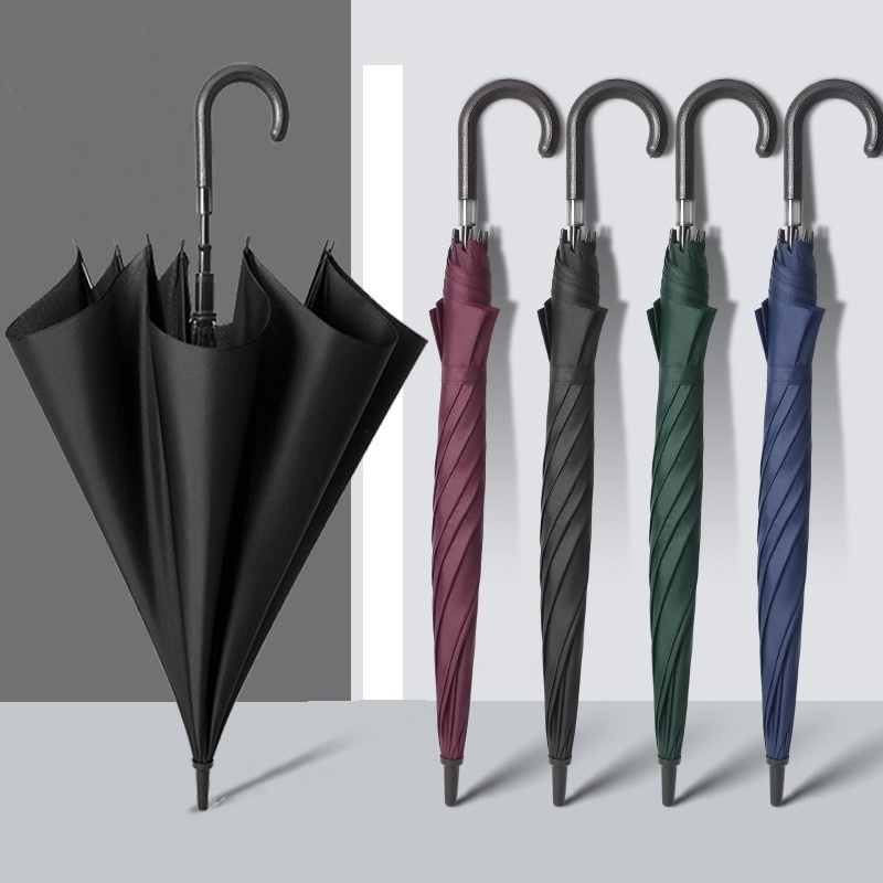 Leather Handle Automatic umbrella 9