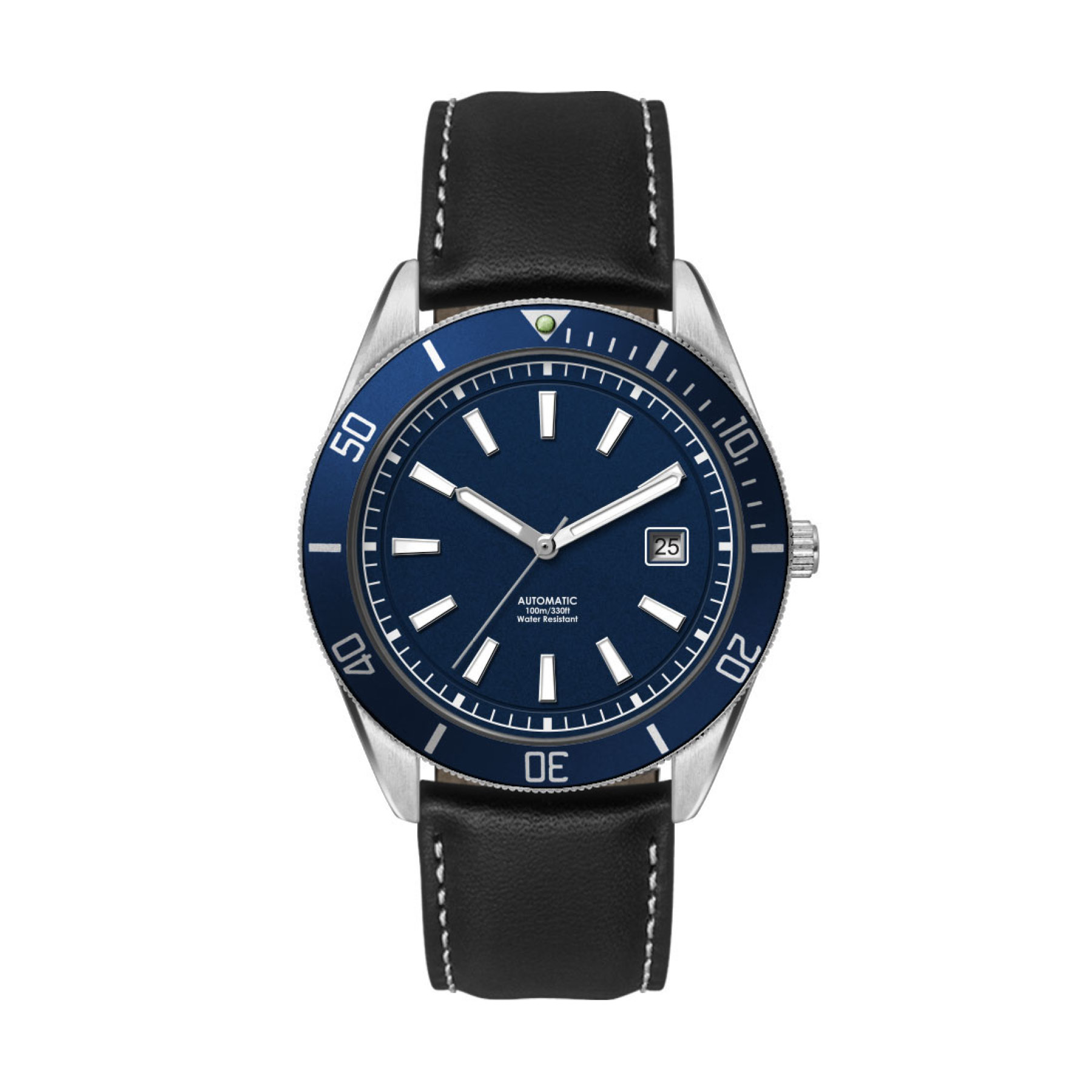 42MM, SS, SILVER CASE, BL BEZEL, "AUTOMATIC" MVT, DTE 4