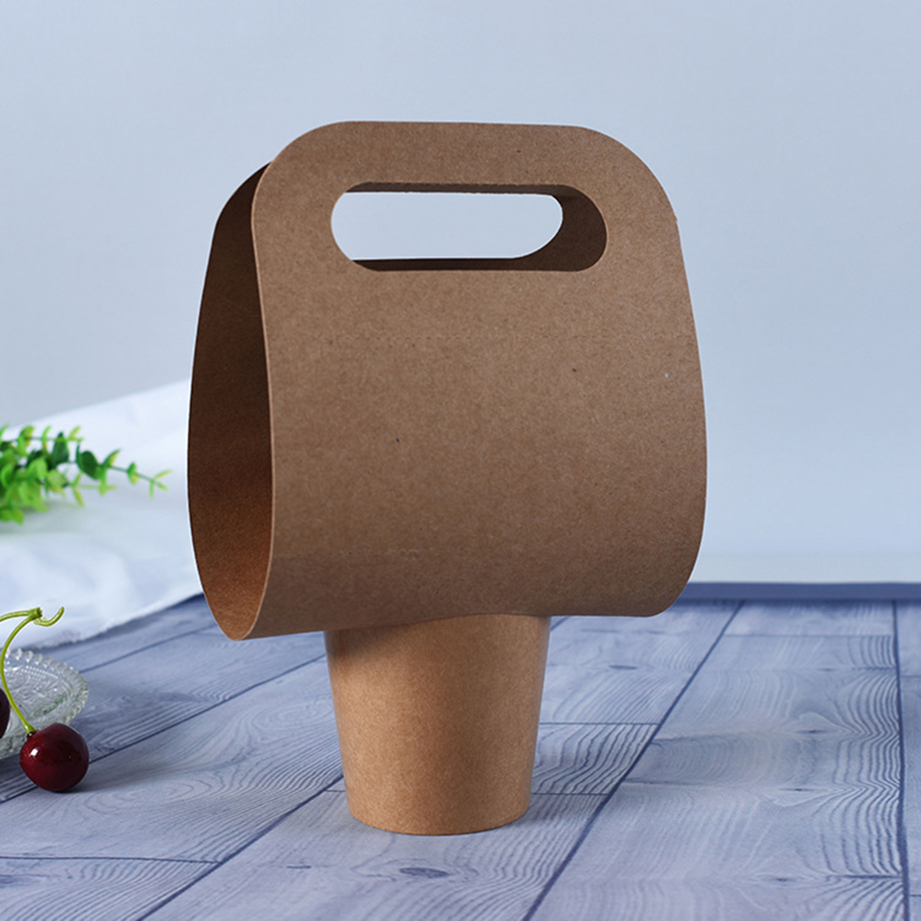 Disposable Food-grade Water Cup Paper Handle Holder 4