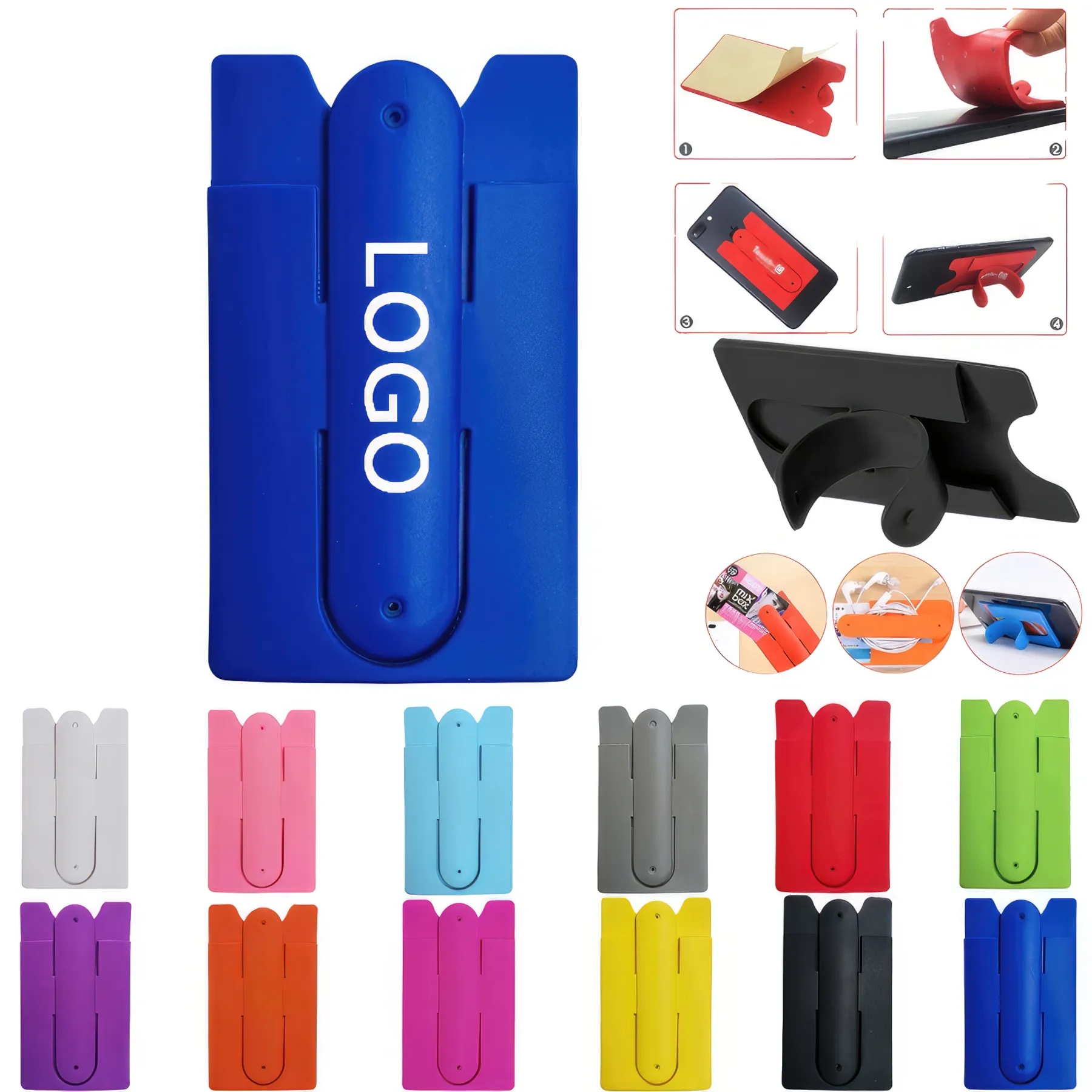 Silicone Phone Card Holder Desktop Lazy Stand 3