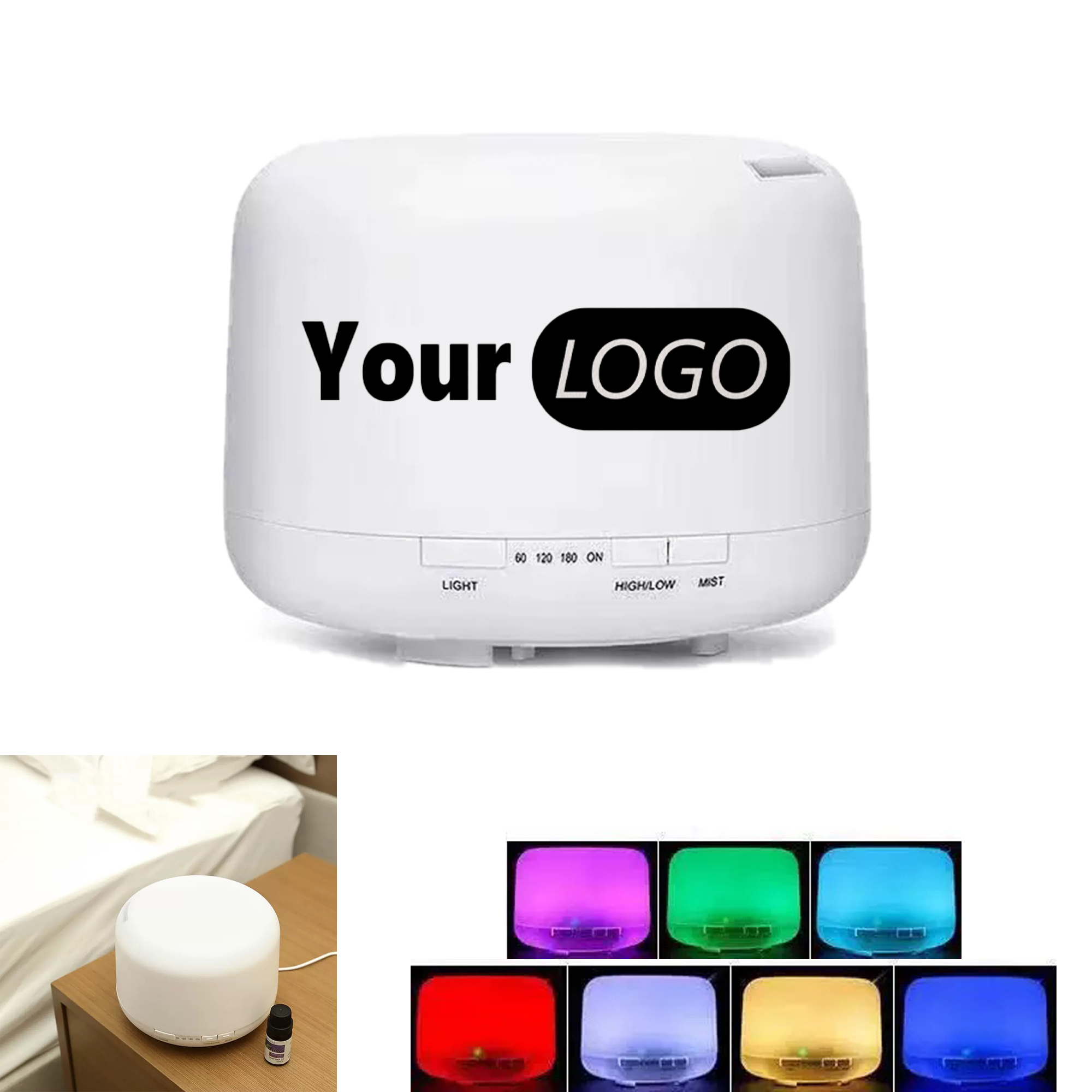 Ultrasonic Aroma Diffuser with LED Night Light and Mist Control 5