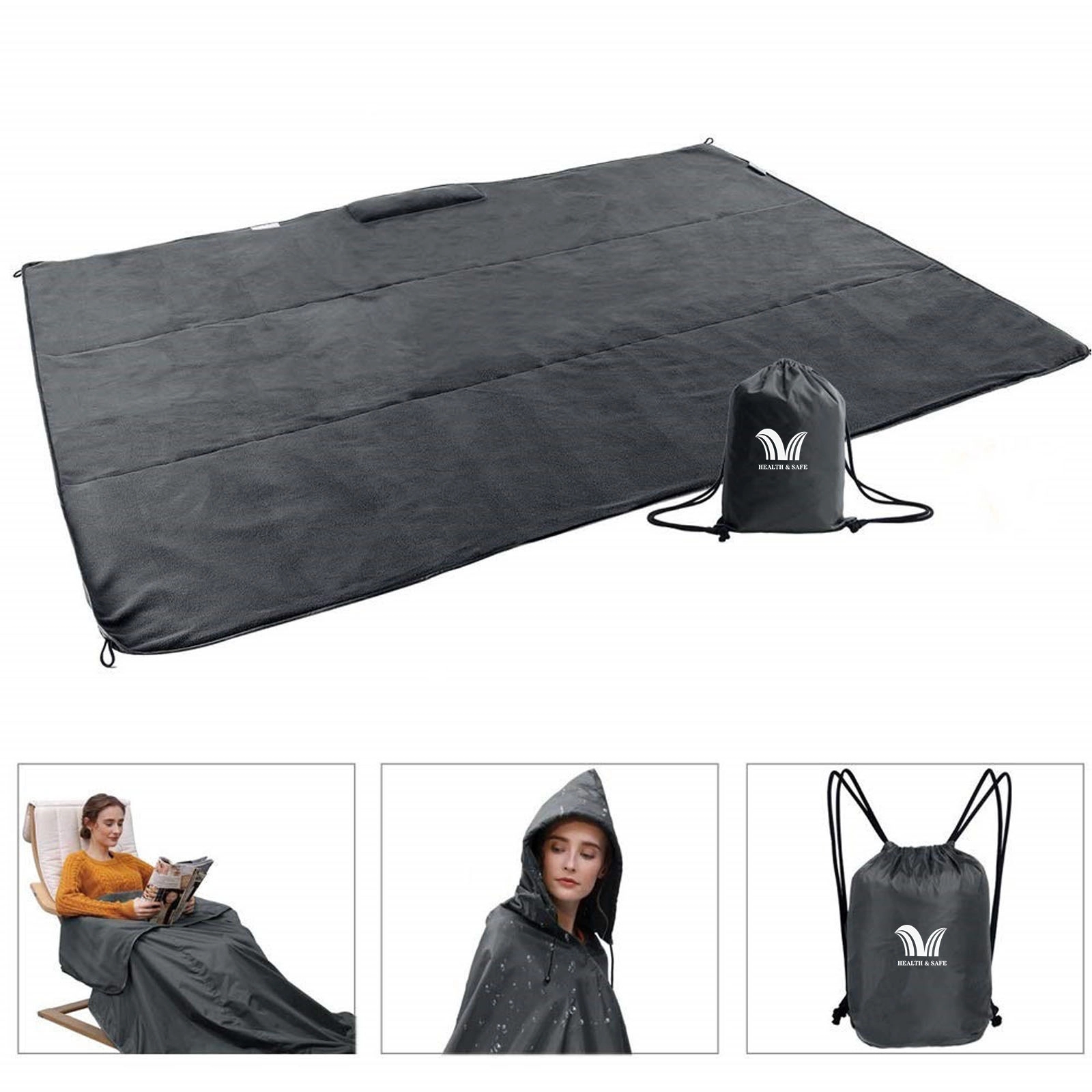 Hooded Waterproof Camping Blanket 1