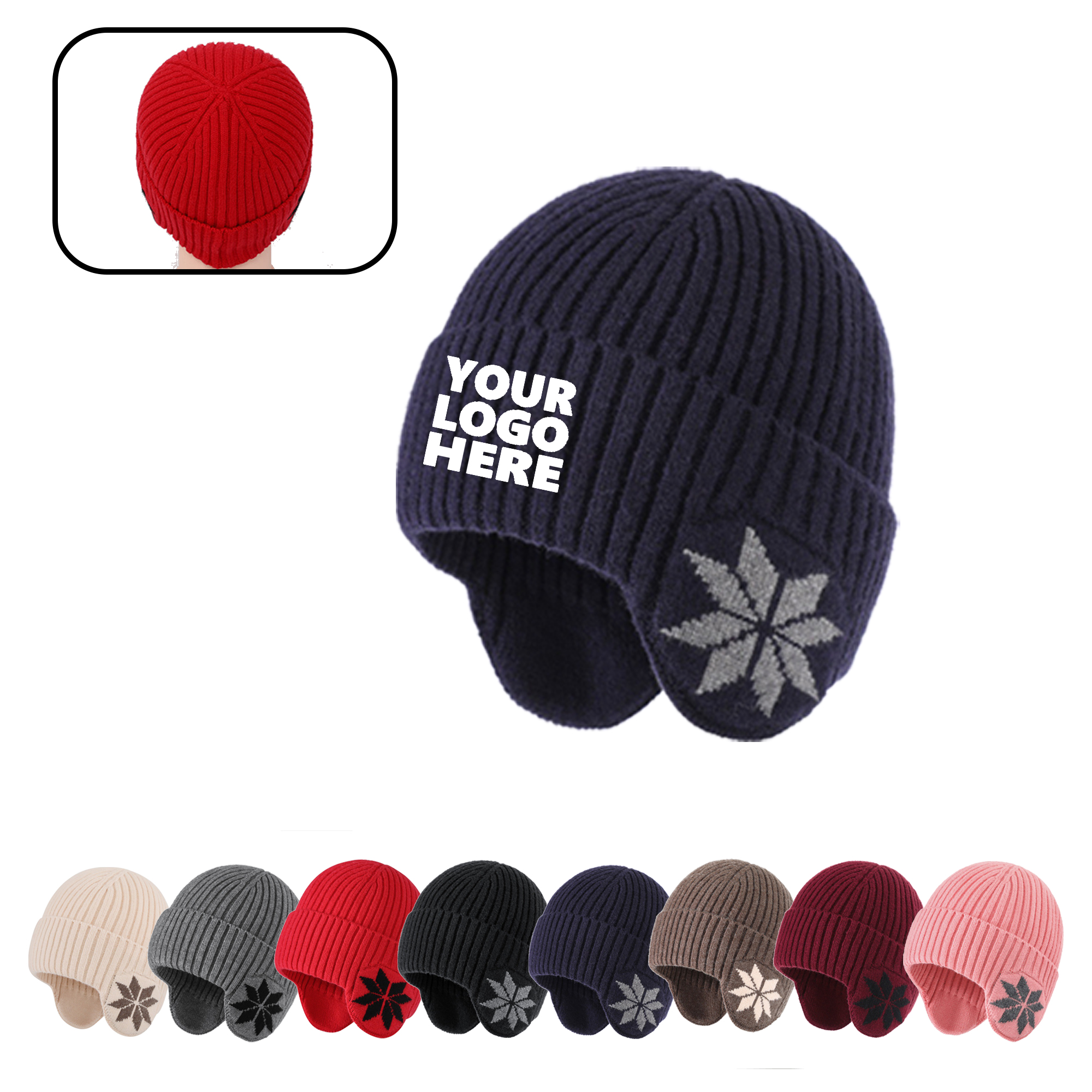 MOW 20 PCS Winter Earflap Beanie 2