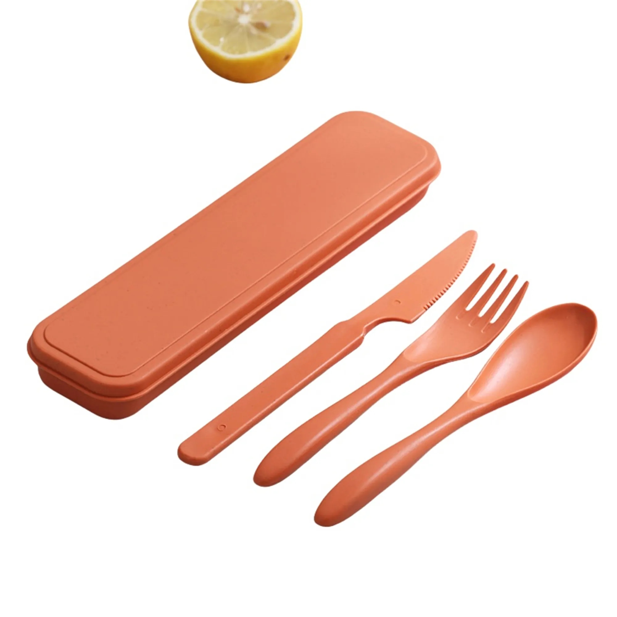 MOQ50 Portable Wheat Utensils Set with Case 7