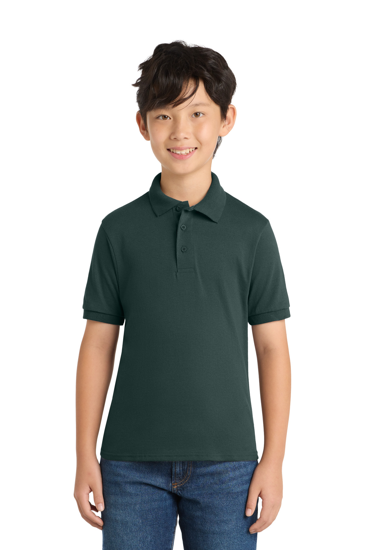 Port & Co Youth Core Blend Jersey Knit Polo. KP55Y 19