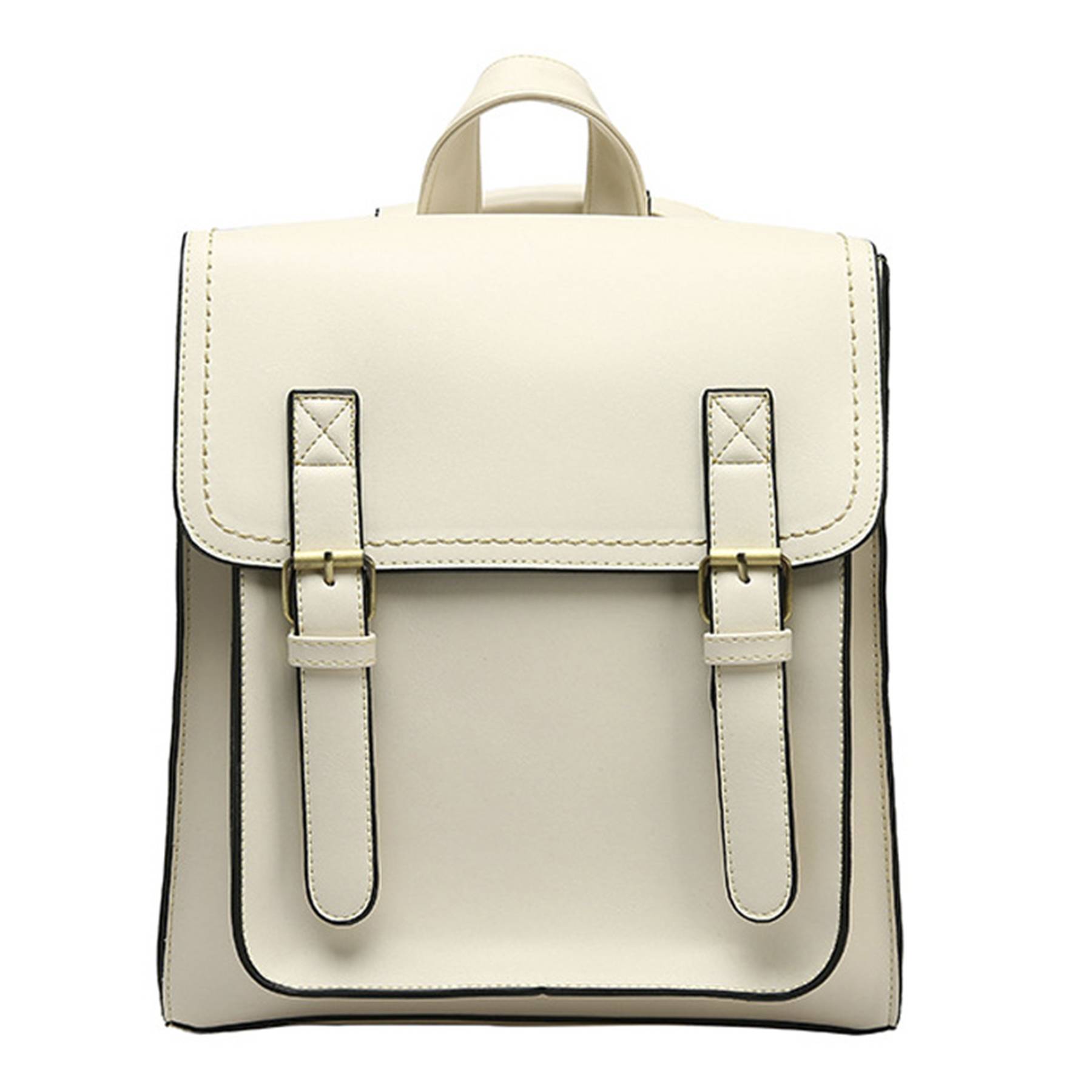 PU Leather Casual Daypack Style Flap Backpacks for Ladies 1