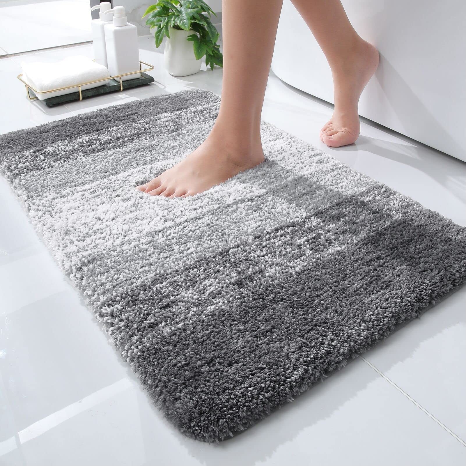 Luxury Bathroom Rug Mat 24x16, Extra Soft and Absorbent Microfiber Bath Rugs, Non-Slip Plush Shaggy 3