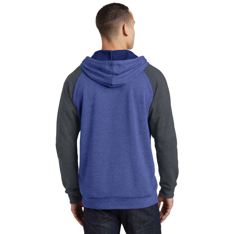 District Young Mens Lightweight Fleece Raglan Hoodie. 3