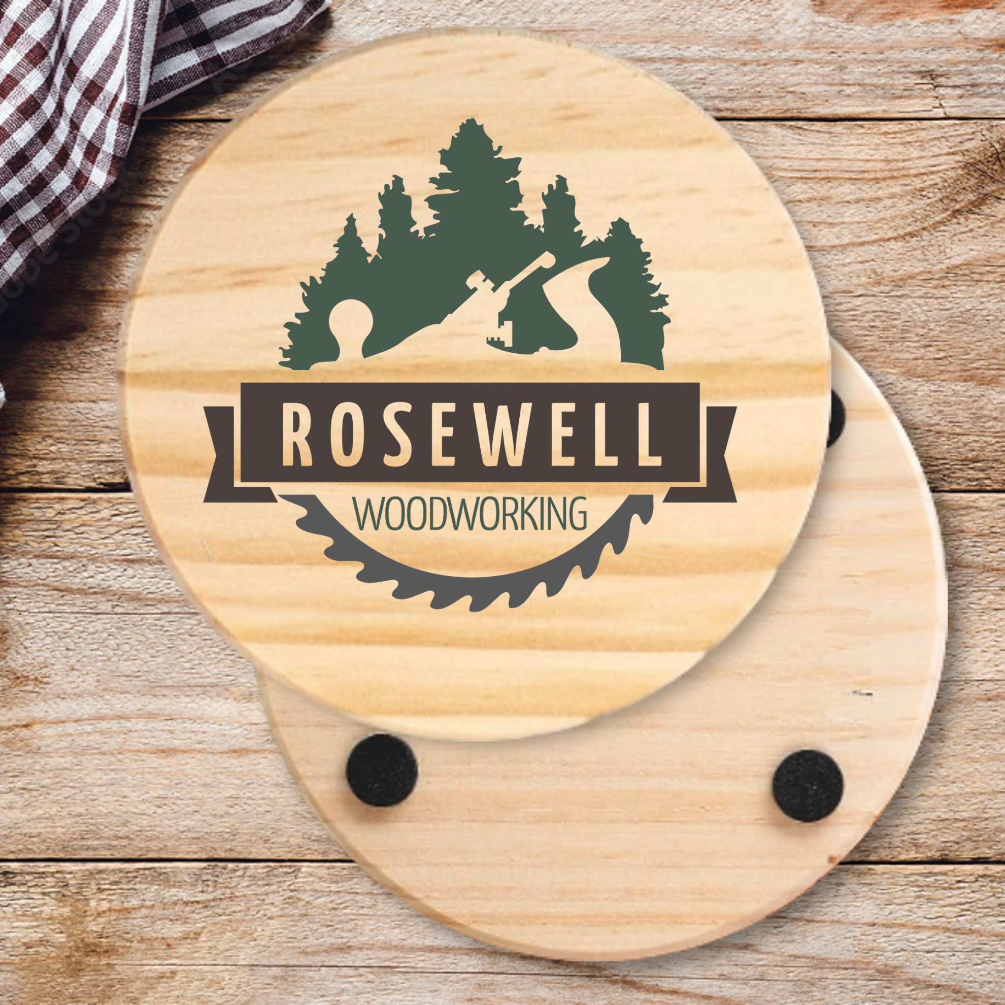Round Wood Coaster 12