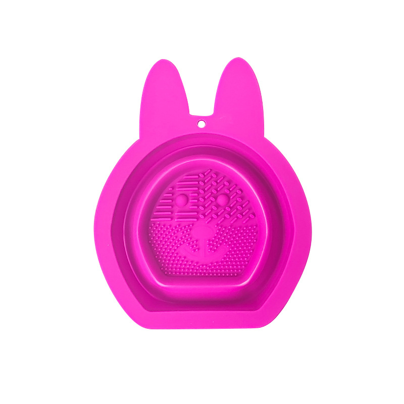 Silicone Cosmetic Brush Cleaner Mat Portable Washing Tool Scrubber-- Rabbit Shape 3