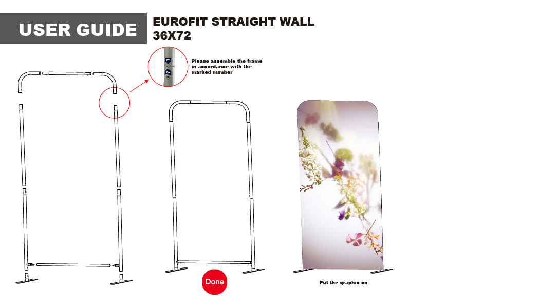 3'W x 78"H EuroFit Banner Hardware Only, Frame and Carry Case. Graphics are not included 14