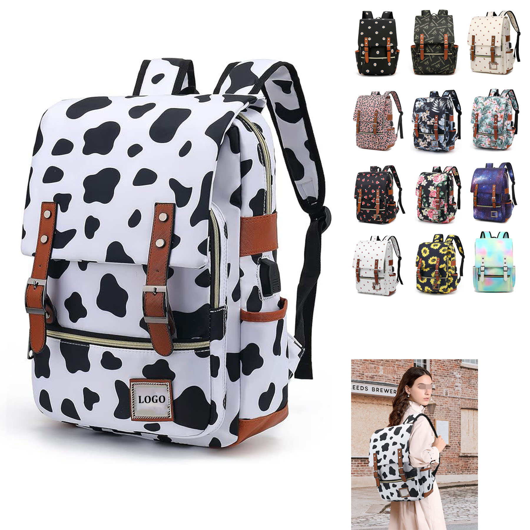  Floral Laptop Backpack  6