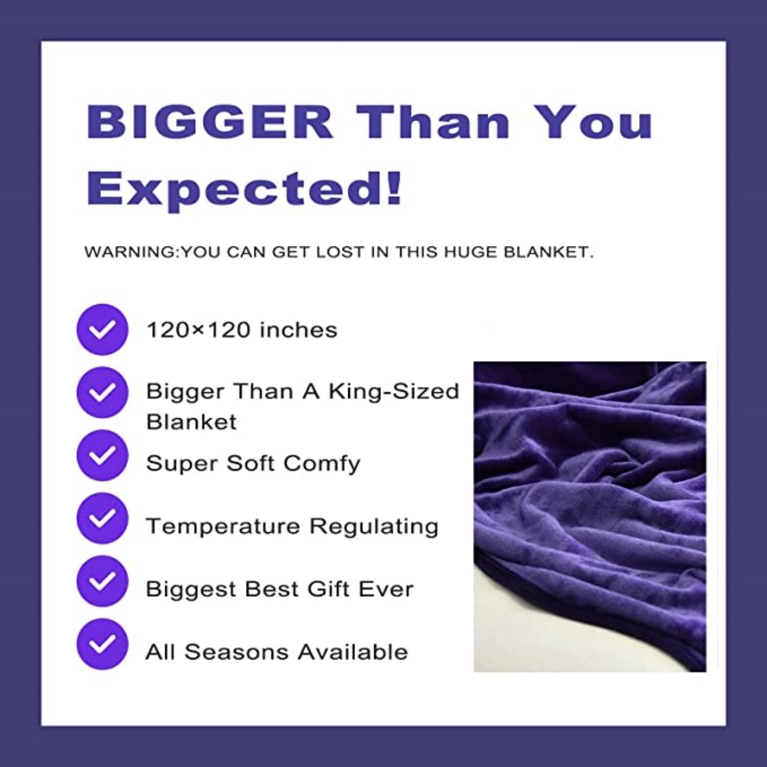 Extra Large Big Blanket 120 X 120 Inches Flannel Fleece 3