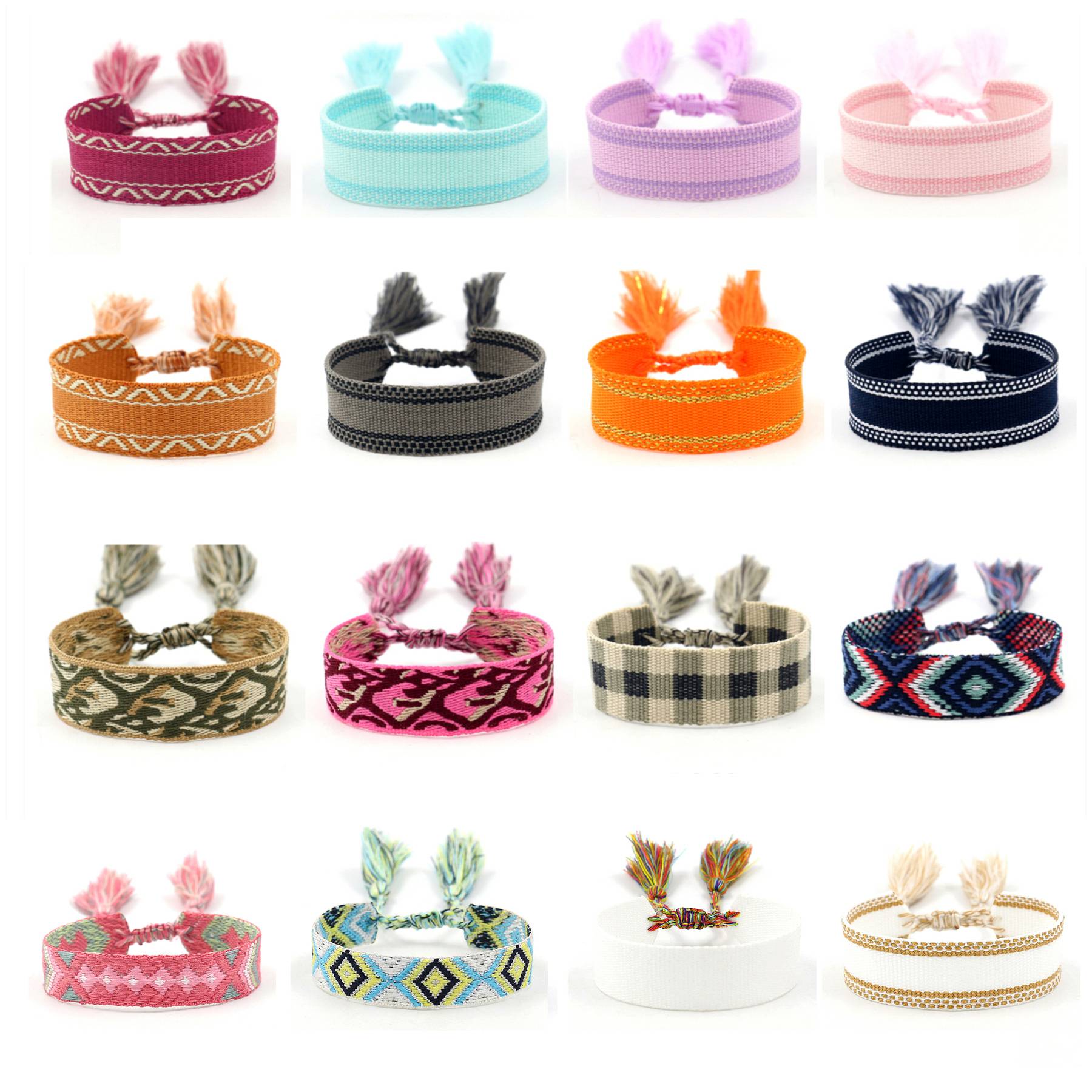 Hand woven embroidered ribbon bracelet 3