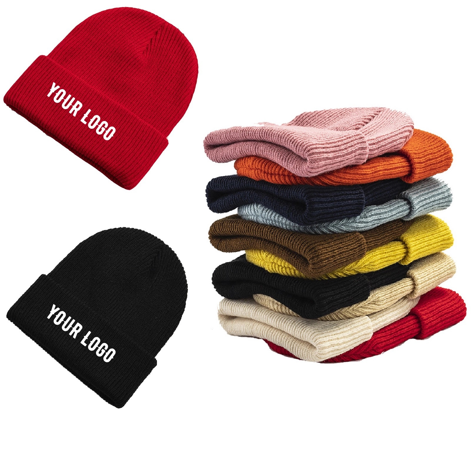 Jacquard Weave Acrylic Knit Out-Door Beanie Cap