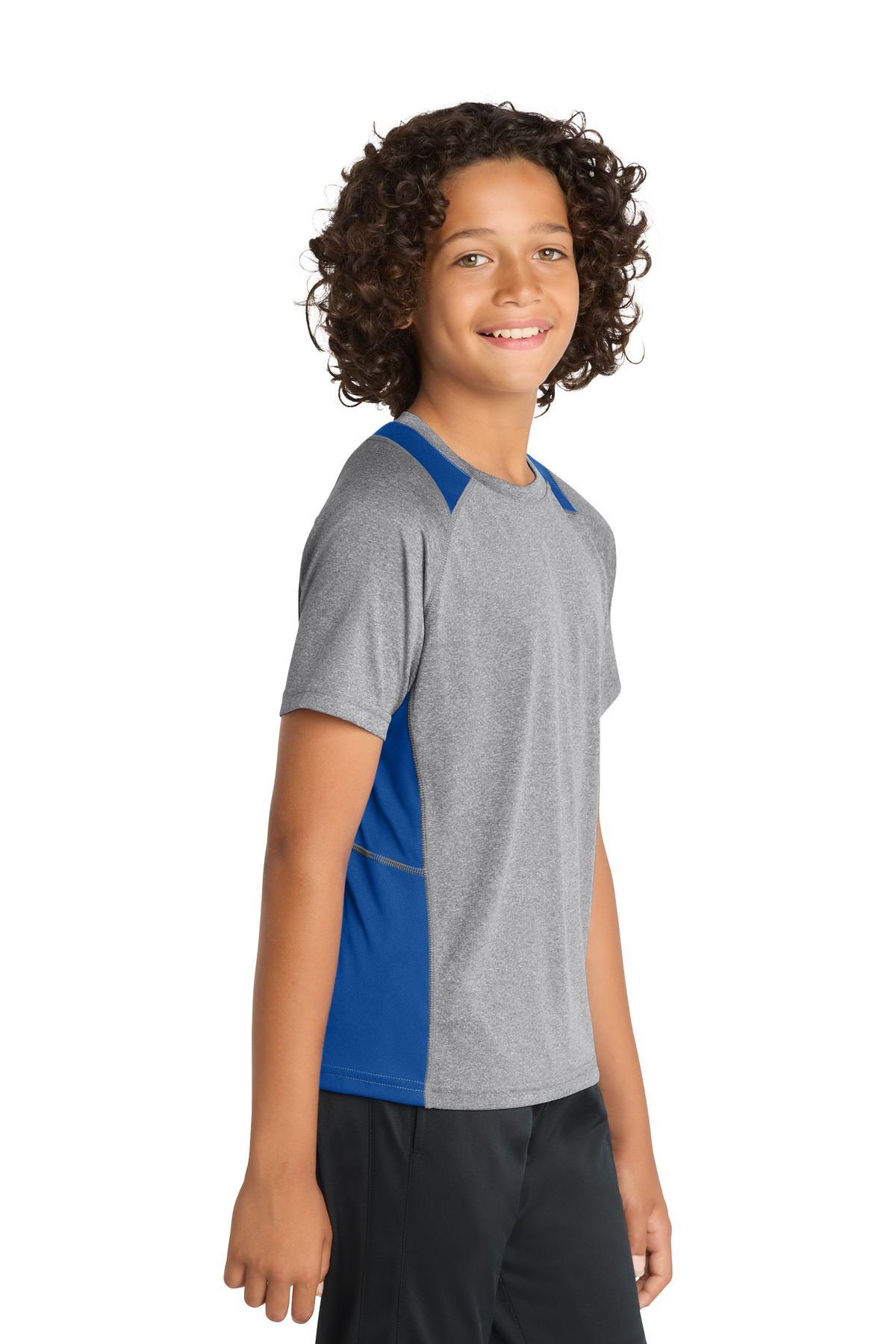 Sport-Tek Youth Heather Colorblock Contender Tee. YST361 60