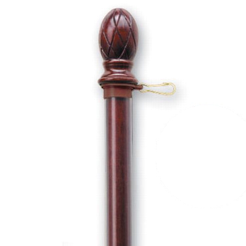 5' x 1" Dark Mahogany 1-Piece Pole 4