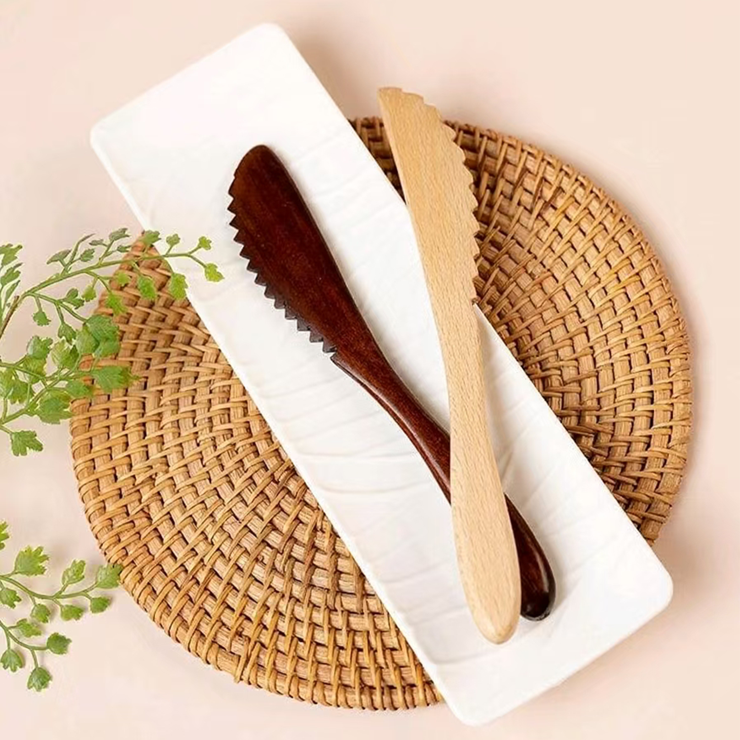 Eco Friendly Beech Wood Knife Portable Utensil 8