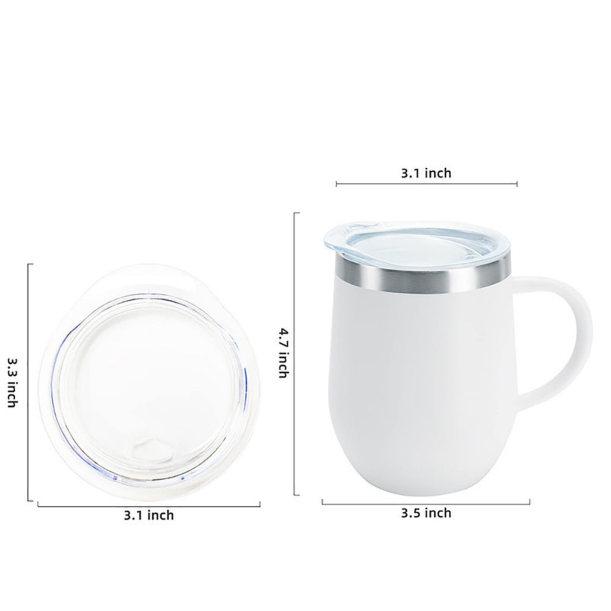 12 oz Color Customized Stainless Steel Travel Eggshell Cup with handle 3