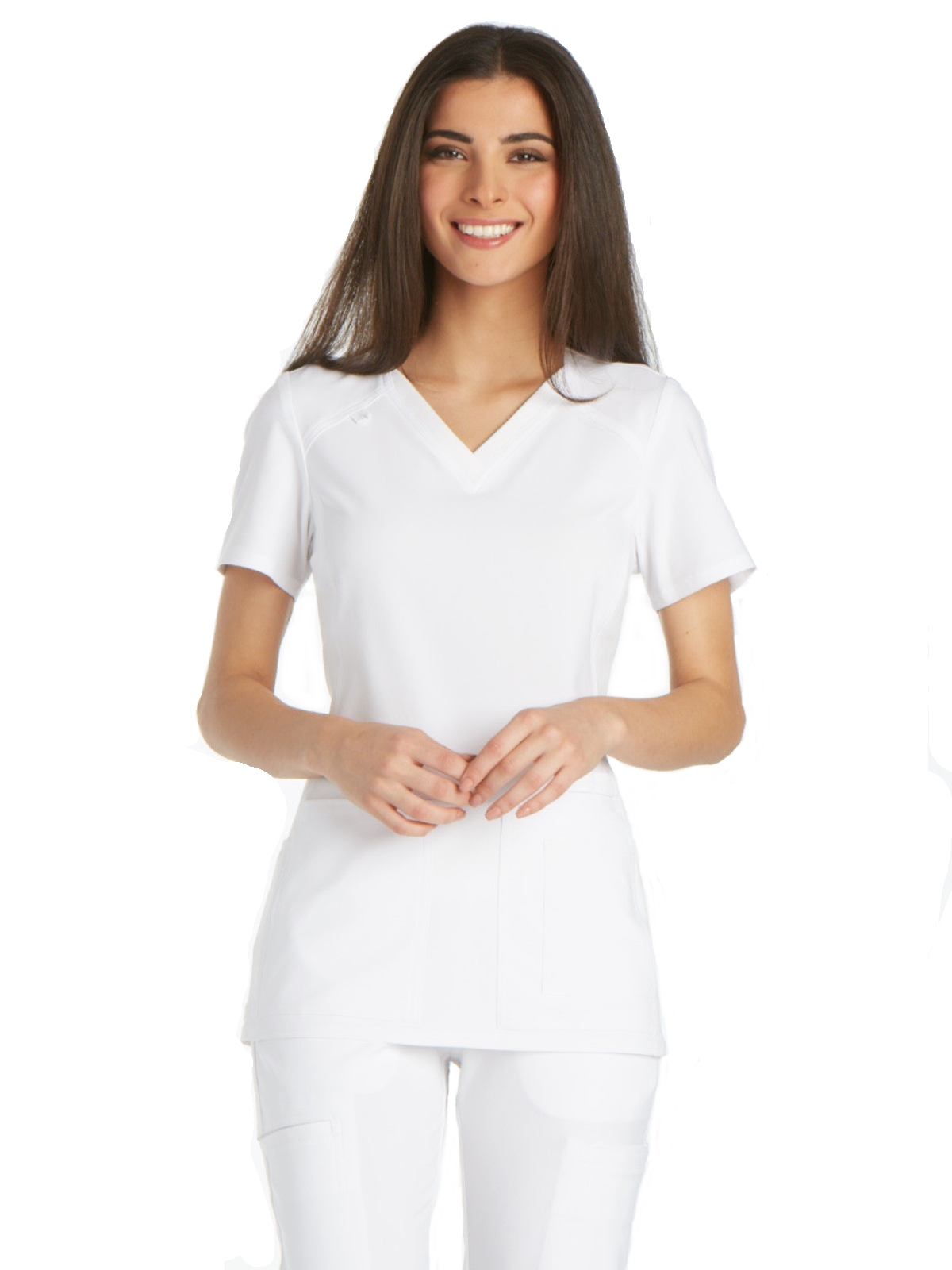 Cherokee - iFlex - Women's 2 Pocket V-Neck Knit Side Panel Top 54
