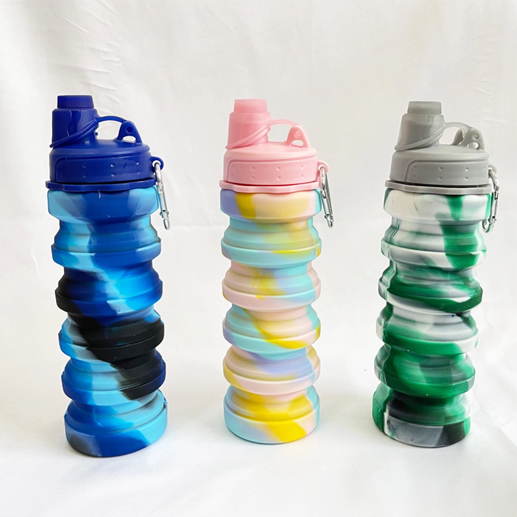 17 Oz. Rainbow Silicone Collapsible Sport Water Bottle 12