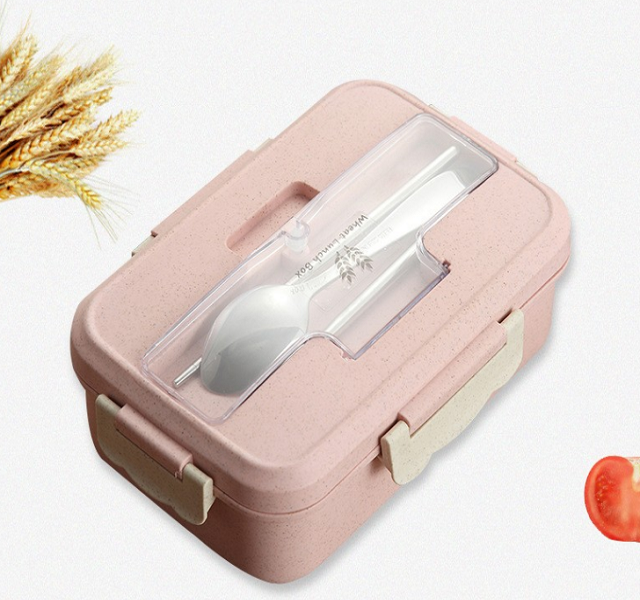 Biodegradable Wheat Bento Lunch Box with Spoon 7