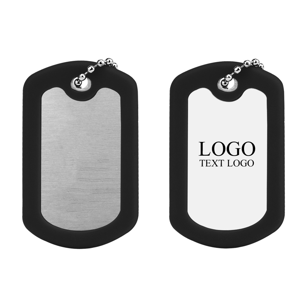 Square Silicone Edge Metal Dog Tag 2