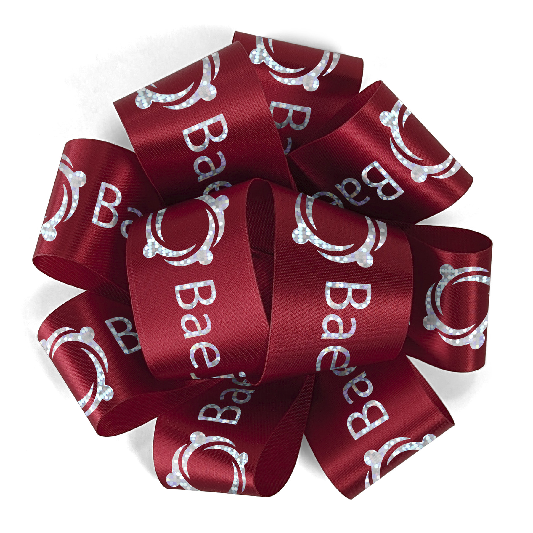 1 1/2" Badge Satin Bow - Foil Print 11