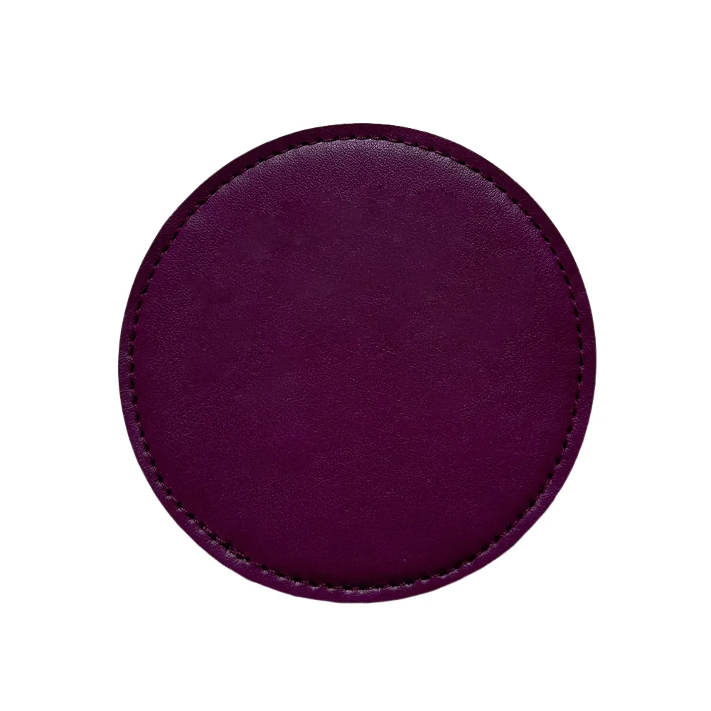 Round PU Leather Coaster Durable 3.95 Inch for Daily Use 2