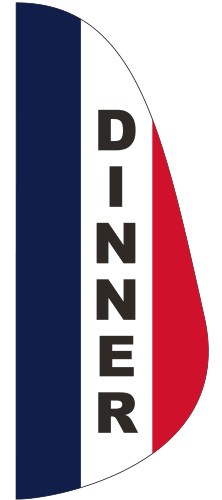 "DINNER" 3' x 8' Message Feather Flag 1